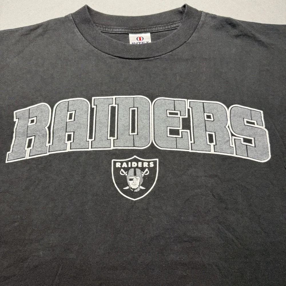 Oakland Raiders NFL Football T-Shirt Shirt Black/Gray Size XL